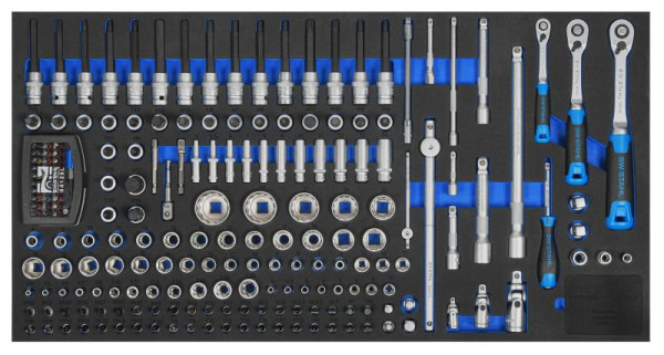 SW-Stahl werkplaatswagen assortiment, dopsleutels 1/4", 3/8", 1/2", met ratel, 203 stuks, Z3011-3
