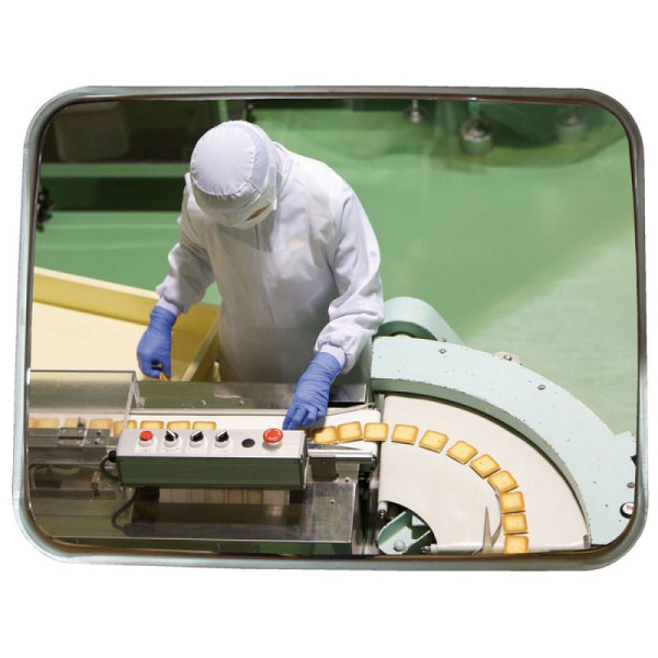 Stein HGS HGS industriële spiegel Vialux® voor speciale omgevingen, vierkant, 800 x 600 mm / 20 m, universele beugel van staal, 36382
