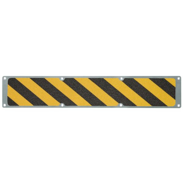 Meelbroek antislipplaat aluminium met m2 antislipcoating, Easy Clean zwart/geel 114x1000mm, APM3WF2
