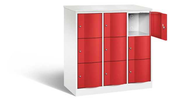 C+P lockerkast Resisto, H1255xB1148xD540mm, kleur: verkeerswit / vuurrood, 8573-372 S10730