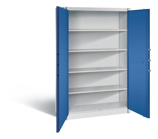 C+P brandwerende kast Certos, H1950xB1200xD500mm, kleur: lichtgrijs / gentiaanblauw, handgreep, 5 FH, 1180-00 S10288