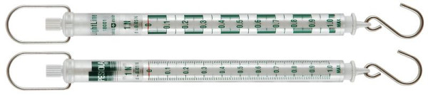 PESOLA spannings-/krachtmeter / veerbalans 1N, verdeling 0,01N, Light Line, groen, met haak, 18001