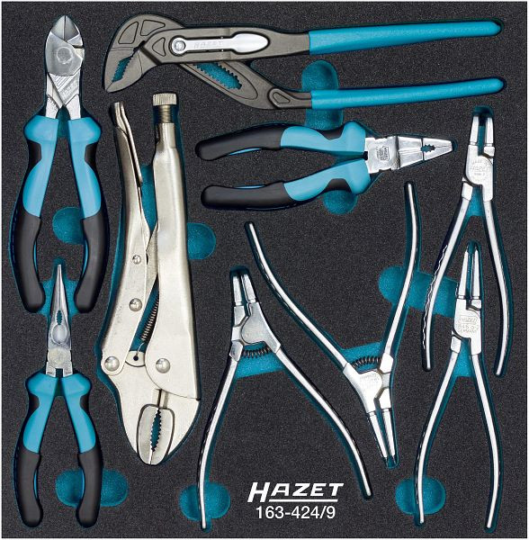 Hazet tangenset, aantal gereedschappen: 9, HAZET Safety Insert System (SIS), 163-424/9