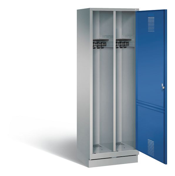 C+P zwart wit kastje Evolo, H1800xW610xD500mm, kleur: wit aluminium / gentiaanblauw, 48220-20 S10062