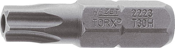 Hazet-bit, massieve zeskant 6,3 (1/4 inch), sabotagebestendig TORX®-profiel, T7H, 2223-T7H
