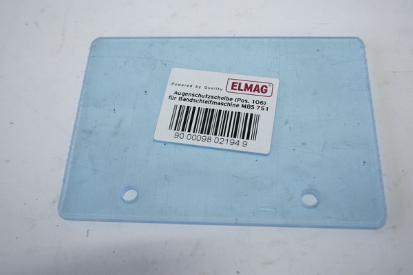 ELMAG oogbeschermingsscherm (positie 106) voor bandschuurmachine MBS 751, 9802194