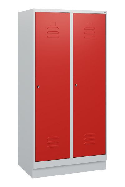 C+P luierkluis Classic PLUS, onderbouw, 2 vakken, 1630x800x500mm, 7035/3020, cilindersloten, 0800205-22 S10017