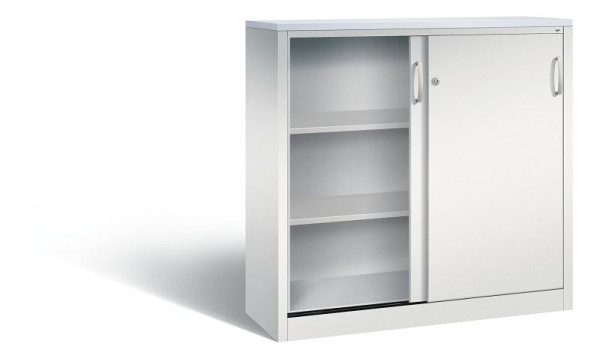 C+P dressoir met schuifdeuren Acurado, H1200xB1200xD400mm, kleur: lichtgrijs, beugelgreep, 3 niveaus, 2047-1200 S10350