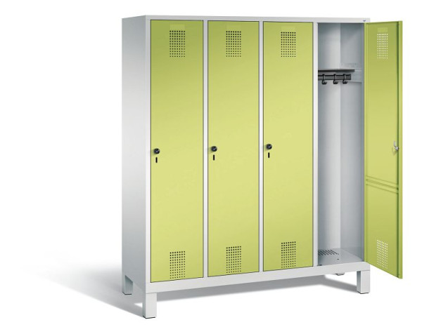 C+P Evolo garderobe, H1850xW1590xD500mm, kleur: lichtgrijs / virid groen, 48010-42 S10196