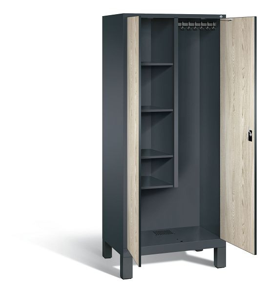C+P reinigingsmiddelenkast Evolo, H1850xW810xD500mm, kleur: antracietgrijs / decor Sen ash, 48110-02 S10101
