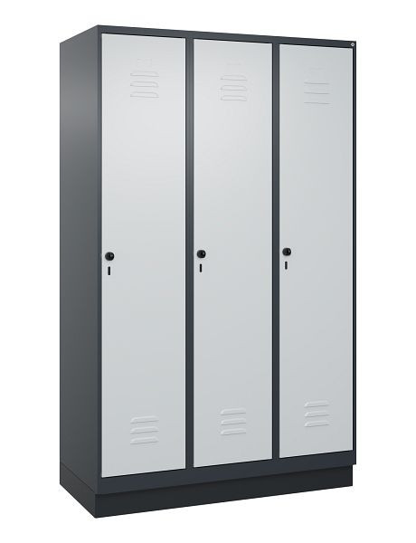 C+P luierkluis Classic PLUS met middenwand, bodem, 3 vakken, 1950x1200x500mm, 7016/7035, veiligheidsdraaigrendel, 080020-32F S10013