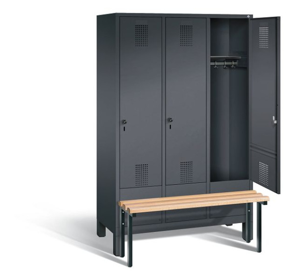 C+P Evolo locker, H1850xB1200xD815mm, kleur: zwart-grijs, 48030-32 S10031