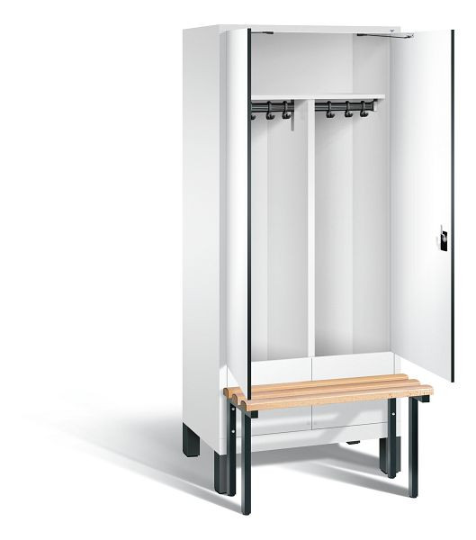 C+P zwart wit kastje Evolo, H1850xW810xD815mm, kleur: verkeerswit / decor wit, 48032-22 S10091