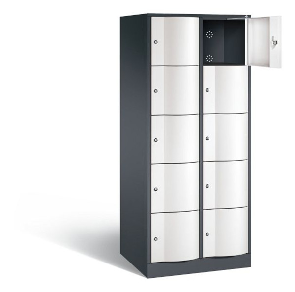 C+P XL lockerkast Resisto, H1950xB772xD640mm, kleur: zwartgrijs / verkeerswit, 8570-273 S10144