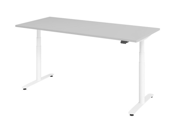 Hammerbacher zit-sta bureau elektrisch 180x80cm grijs/wit, VXDLR19/5/W