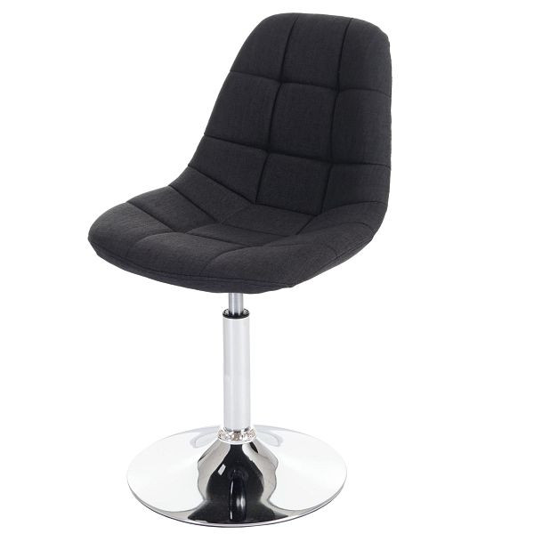 Mendler set van 2 eetkamerstoelen HWC-A60, stoel draaistoel, chroom, textiel donkergrijs, 47843