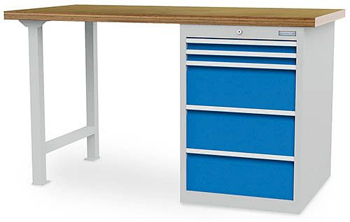 Bedrunka + Hirth rij werkbank R 18-24, 2x50 VA, 3x200VA, lade volledig uittrekbaar 100%, 1500 x 750 x 859 mm, 03.15.580.6V