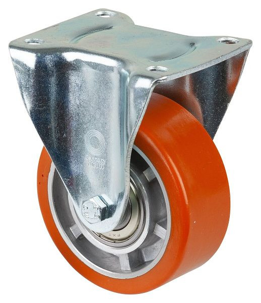 BS rollen transportrol, vaste rol, wielbreedte 40 mm, wiel-Ø 100 mm, draagvermogen 200 kg, gegoten polyurethaan, aluminium, kogellagers, LB510.B90.100
