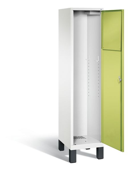 C+P wasverzamelkast Evolo, H1850xB420xD500mm, kleur: verkeerswit / virid green, 48070-210 S10236