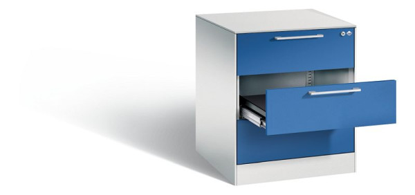 C+P archiefkast Asisto, H710xB562xD600mm, kleur: lichtgrijs / gentiaanblauw, beugelgreep, 146274-322 S10060