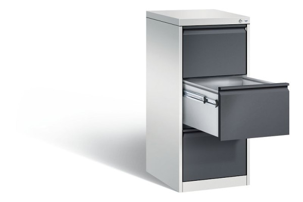 C+P hangarchiefkast Acurado, H1045xB433xD590mm, kleur: lichtgrijs/zwartgrijs, handgreep, 12423-311 S10017