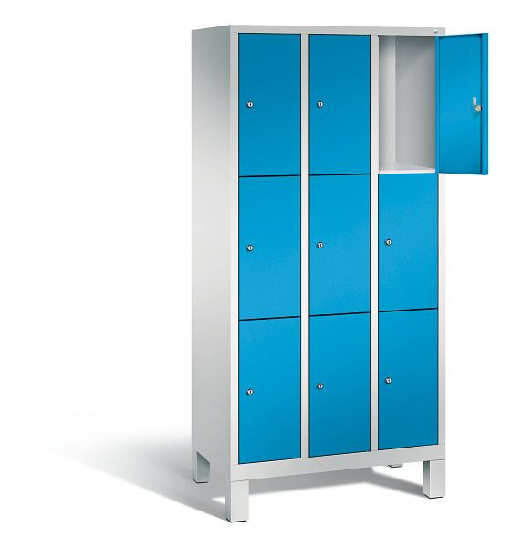 C+P lockerkast Evolo, H1850xB900xD500mm, kleur: lichtgrijs/lichtblauw, 48010-303 S10038