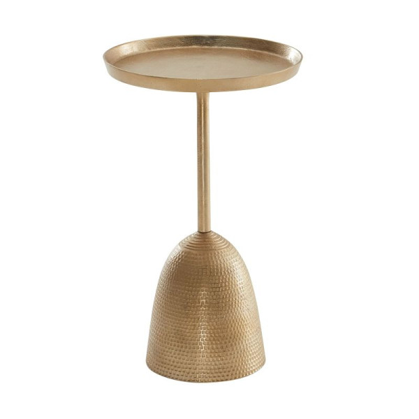 Wohnling bijzettafel goud 33 x 33 x 53 cm bijzettafel aluminium, kleine salontafel metaal rond, woonkamertafel bank modern, salontafel hoog, WL6.670
