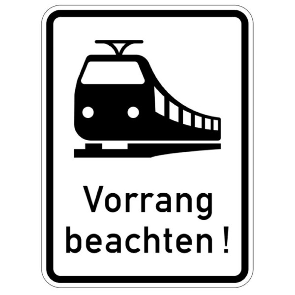 Stein HGS HGS tram, let op voorrang! StVO nr. 2811, 420x315mm /RA1/vlakke vorm 3mm, 2811-113