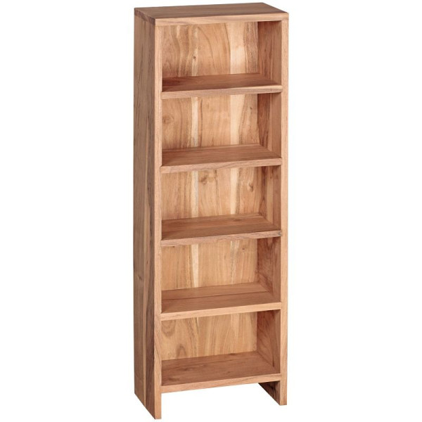 Wohnling CD-plank MUMBAI massief acaciahout, 90 cm hoog, 5 vakken, natuurlijke landhuisstijl, WL1.764