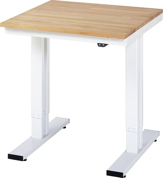 RAU werktafel serie adlatus 300 (elektrisch in hoogte verstelbaar), massief beuken blad, 750x720-1120x800 mm, 08-WT-075-080-B