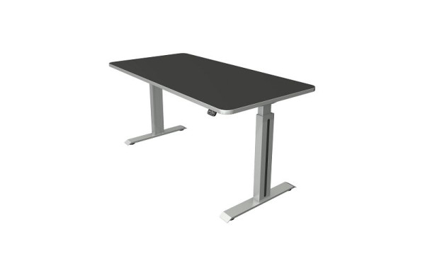 Kerkmann sta-/zittafel B 1600 x D 800 mm, zilver, elektrisch in hoogte verstelbaar van 740 - 1230 mm, antraciet/zilver, 10176013