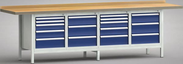 KLW professionele werkbank - 3000 x 700 x 905 mm L x D x H (ERGO-VERSIE), WP427E-3000M45-E1662