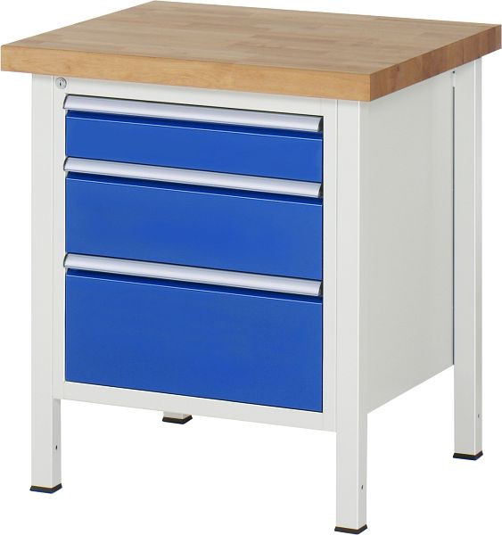 RAU werkbank serie 8000 - frameconstructie (gelast frame), 3 x laden, 750x840x700 mm, 03-8159A2-077B4S.11