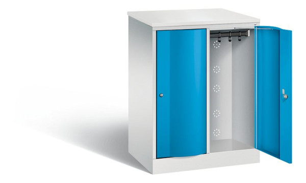 C+P garderobekast Resisto, H1077xB772xD540mm, kleur: lichtgrijs / lichtblauw, 8271-272 S10078