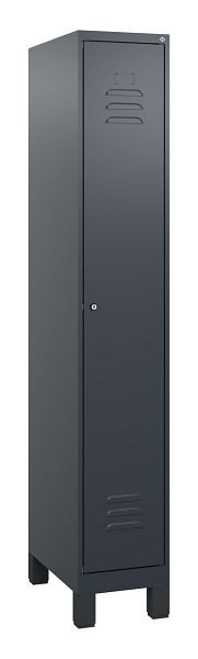 C+P luierkastje Classic PLUS met middenwand, voeten, 1800x300x500mm, 7016/7016, cilinderslot, 0800107-10F S10027