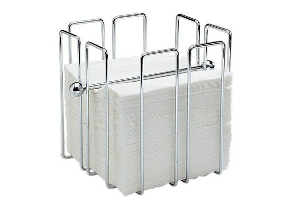 APS servethouder -WIRE-, 19 x 19 cm, hoogte: 19 cm, verchroomd metaal, voor 150 servetten 1/4 gevouwen, inclusief gewicht, 11765