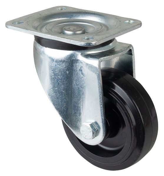 BS Rollen zwaarlastwiel, wielbreedte 45 mm, wiel-Ø 125 mm, draagvermogen 140 kg, zwarte elastische banden, kunststof wiellichaam, rollager, L600.B60.125