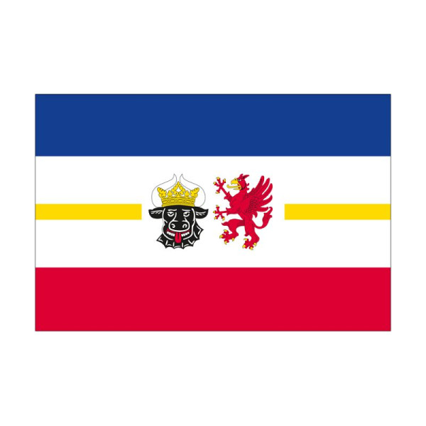 Stein HGS HGS deelstaatvlag van Mecklenburg-Vorpommern, 120 x 200 cm (liggend formaat), met touw en lus, FlagTop 110 g/m², voor vlaggenmasten 7 m, zonder ajourzoom, 26400