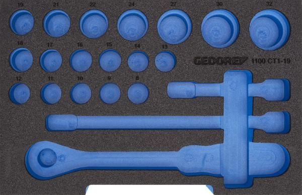GEDORE leeg schuimrubberen inzetstuk voor L-BOXX 136, dopsleutelset 1/2'', 2836017