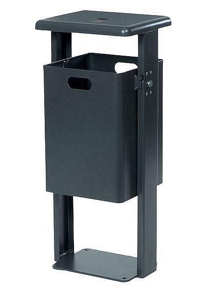 Renner rechthoekige staande afvalbak 40 L (inclusief asbak), ronde kap (3 mm), gegalvaniseerd, volledig gecoat, antraciet ijzermica, 7083-60PV DB703