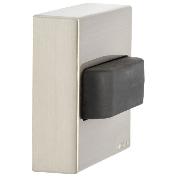 WAGNER Wandtürstopper EH5161 40x40mm, Höhe 18mm, Edelstahl-Optik, SB Puffer schwarz, VE: 4 Stück, 15516111