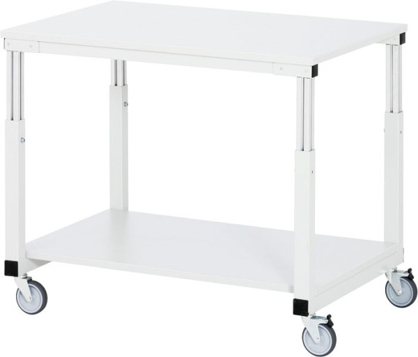 RAU tafelwagen (werkpleksysteem E-serie), B1000 x D700 x H650-1000 mm, werkblad met melamineharscoating, dikte 22 mm, E-TW-1000-700M.12