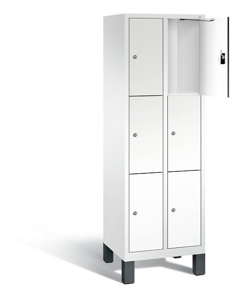 C+P lockerkast Evolo, H1850xB610xD500mm, kleur: verkeerswit / decor wit, 48010-203 S10174