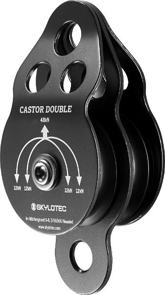 Skylotec dubbele katrol met oog CASTOR DOUBLE, band 2,5 m karabijnhaak FS90, H-202