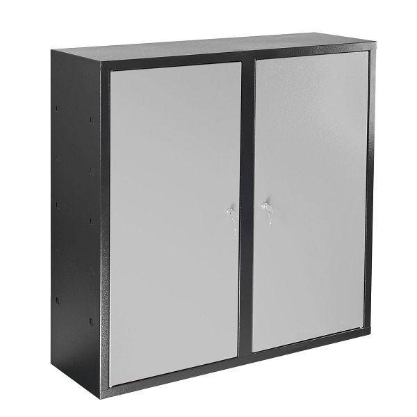 ADB wandkast 2 deuren, met 4 planken, antracietgrijs/lichtgrijs, met geperforeerde wand, 40855