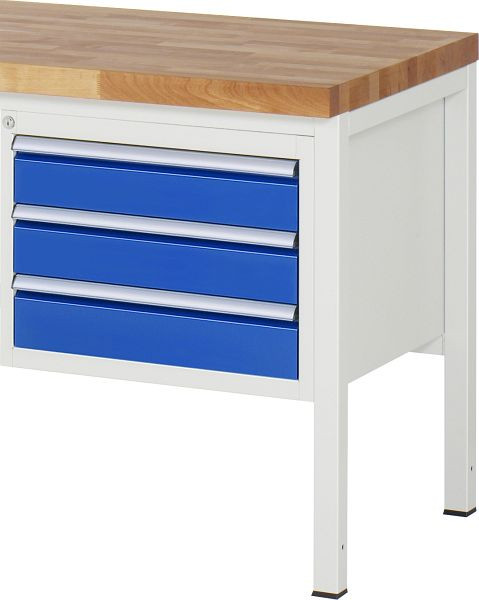 RAU onderbouwbak serie 7000, B580 x D650 x H440 mm, aan de bovenzijde open, laden: 3xH120 mm, 13-L2.3A.11