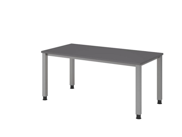 Hammerbacher bureau 4-poots vierkant 160x80cm grafiet, rechthoekige vorm, VQS16/G/S