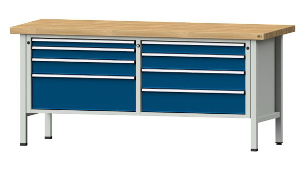 ANKE werkbanken kistwerkbank, model 144 VX, 2000 x 800 x 900 mm, RAL 7035/5010, BMP 50 mm, 330.163