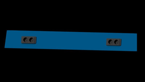 ANKE werkbanken energiekanaalsysteem opbouw, 1190 x 64 x 150 mm, RAL 5010, dubbele fitting rechts en links, 970.052
