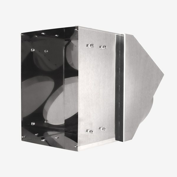 HKW stortbak met 45° hoekuitlaat - RVS Ø 285 mm - rechthoekig, 90907